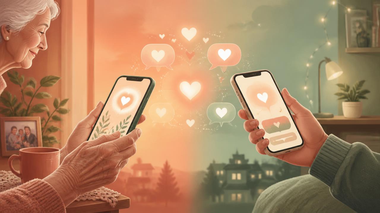 A family staying connected across distance through caring daily check-ins